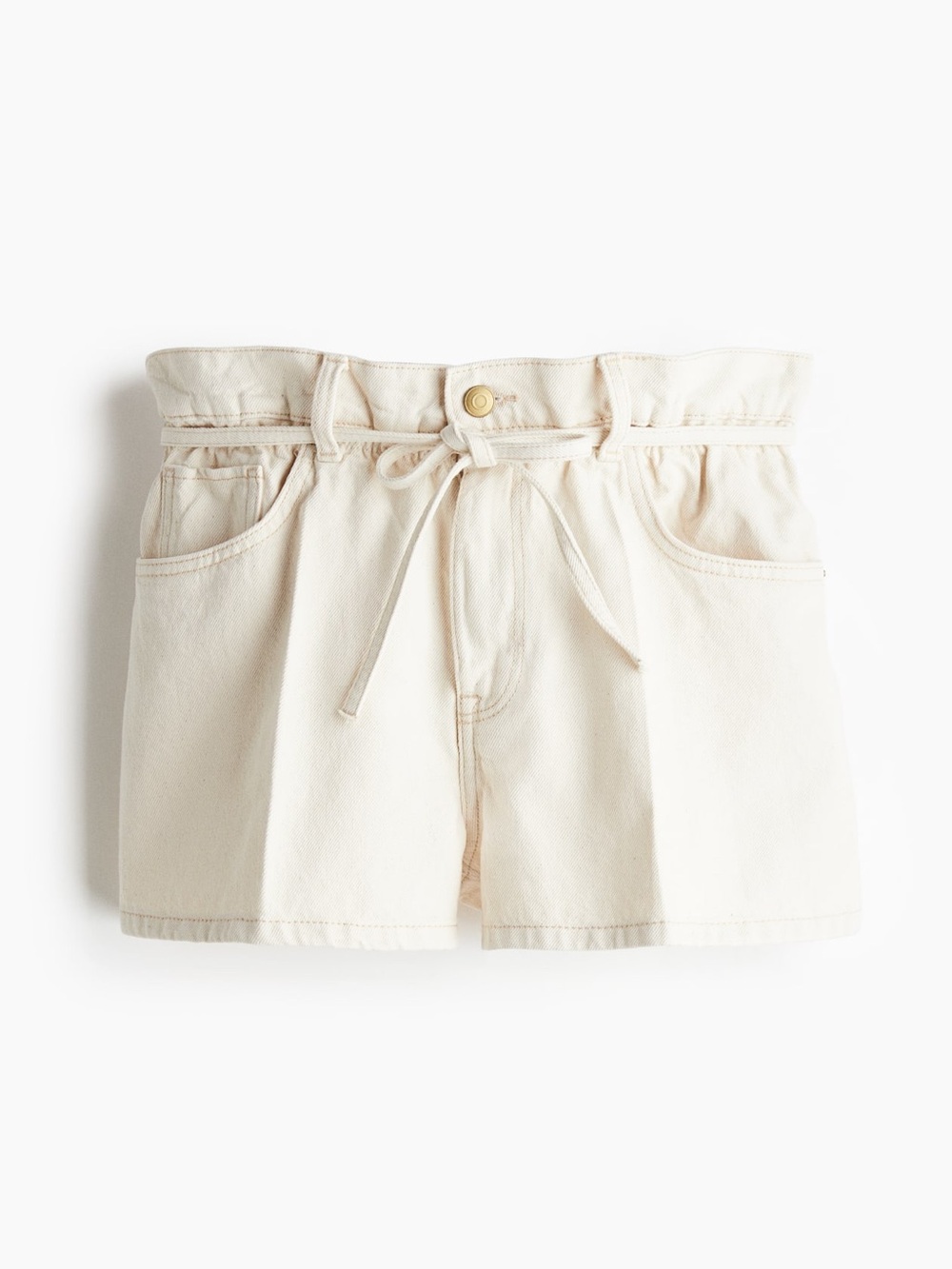 H&M High Rise Paper Bag Denim Shorts